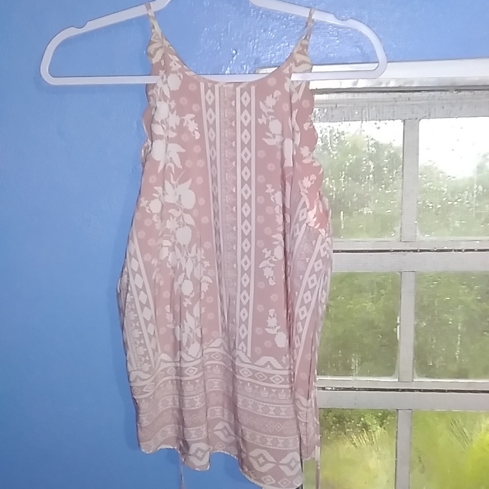 Pink tribal flower blouse